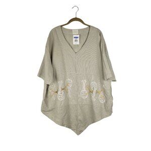 Blue Fish Clothing Neuro Tunic Top NWT Hemp Cotton Point Hem Hand Painted Size 2